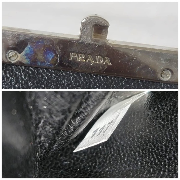 Authentic Prada Saffiano Sound Lock Pochette Shoulder Bag Orange/Blue - Picture 11 of 16